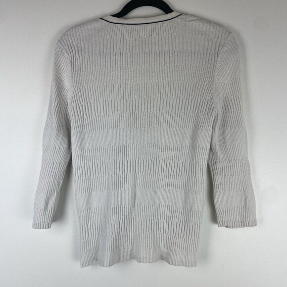 Tommy Hilfiger Women's Ribbed Cardigan Button Up Size XL Cream Preppy Cotton - Picture 5 of 8